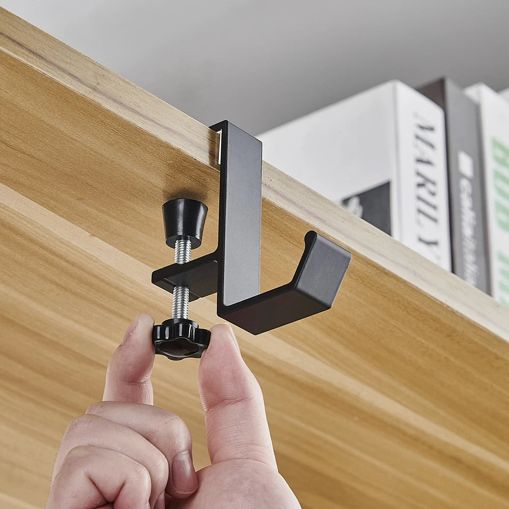 1pc Adjustable Desk Edge Hook Gaming Headset Desk Hanger Backpack Storage Hanging Hook Holder Punch-free Home Office Organizer