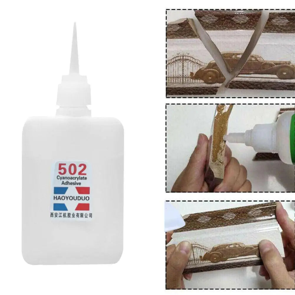 1pc 502 Super Glue Instant Quick Dry Cyanoacrylate Strong Adhesive Quick Leather Rubber Metal Office Supplies Fast Glue