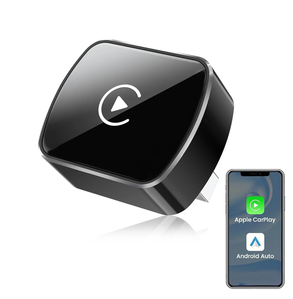 Wireless CarPlay Adapter 50% Smaller 2-in-1 Dual 5GHz WiFi 1-Min Setup for 1000+ Cars Compatible with iOS & Android