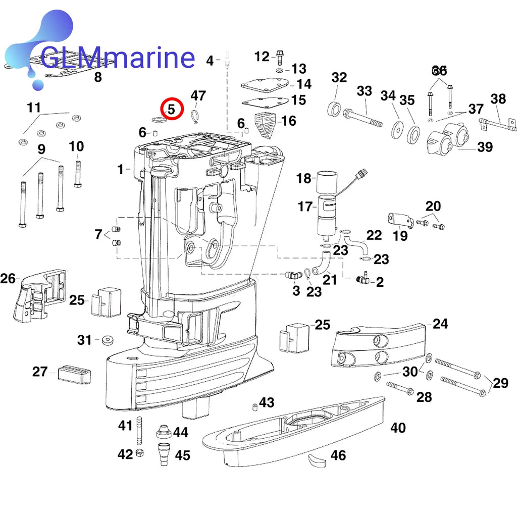 2Pcs Oil Seal 0332205 for Johnson Evinrude Outboard 40HP 50HP 55HP 60HP 65HP 2006-2012 Engine 777942 Replacement 86460 18-2064