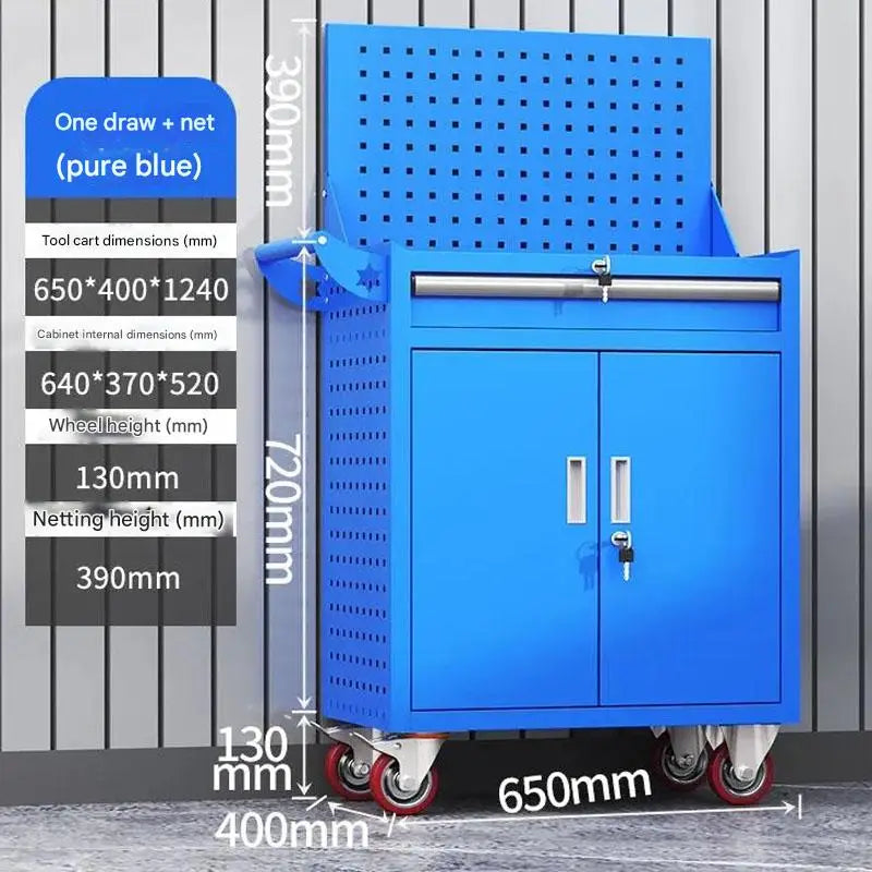 Heavy-Duty Automotive Repair Tool Cart Mobile Hardware Storage Trolley for Workshop Or Laboratory Use