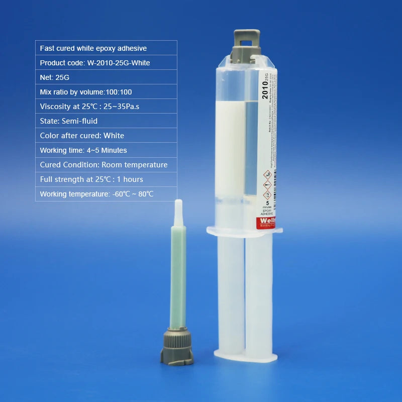 2010 White Epoxy Resin Rapid AB Glue Home-appliance Repatch 25g Luquid Applicator 2 Component 5Minutes Fast Cured Epoxy Adhesive
