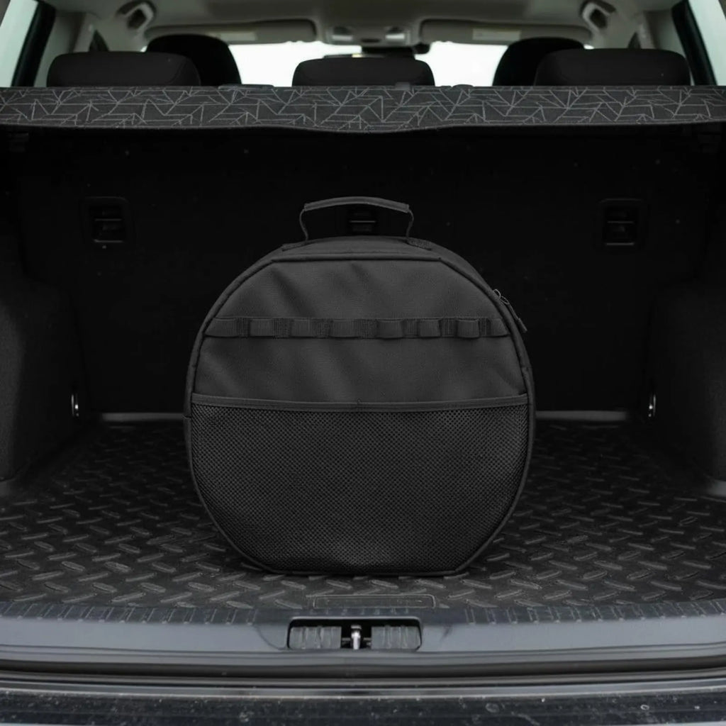 Bbq Pan Organizer Bag Thickened Round Pan Bag Grill Plate Carry Case Portable Baking Tray Carry Case Scratch-Resistant
