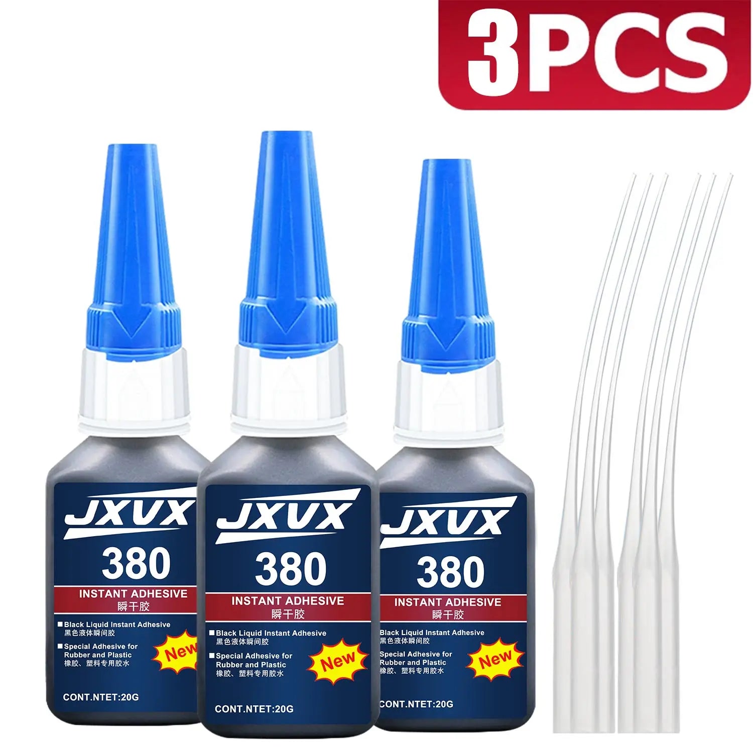 100% Original 480 Black Super Glue Instant Quick-drying Black Cyanoacrylate Adhesive Leather Rubber Tyre, plastic Strong Bond Liquid Glue Tool,with distribution 0.7oz (6pcs).