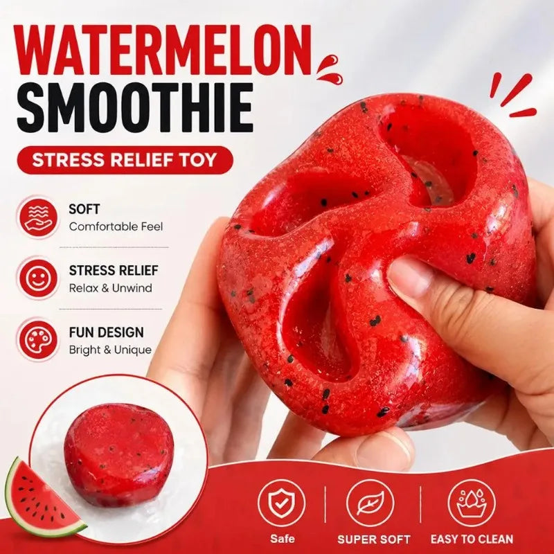 Handmade Watermelon Slushy Squeeze Toy Realistic Soft Fruit Squishy Slow Rebound Stress Relief Toy Novelty Funny Halloween Gift