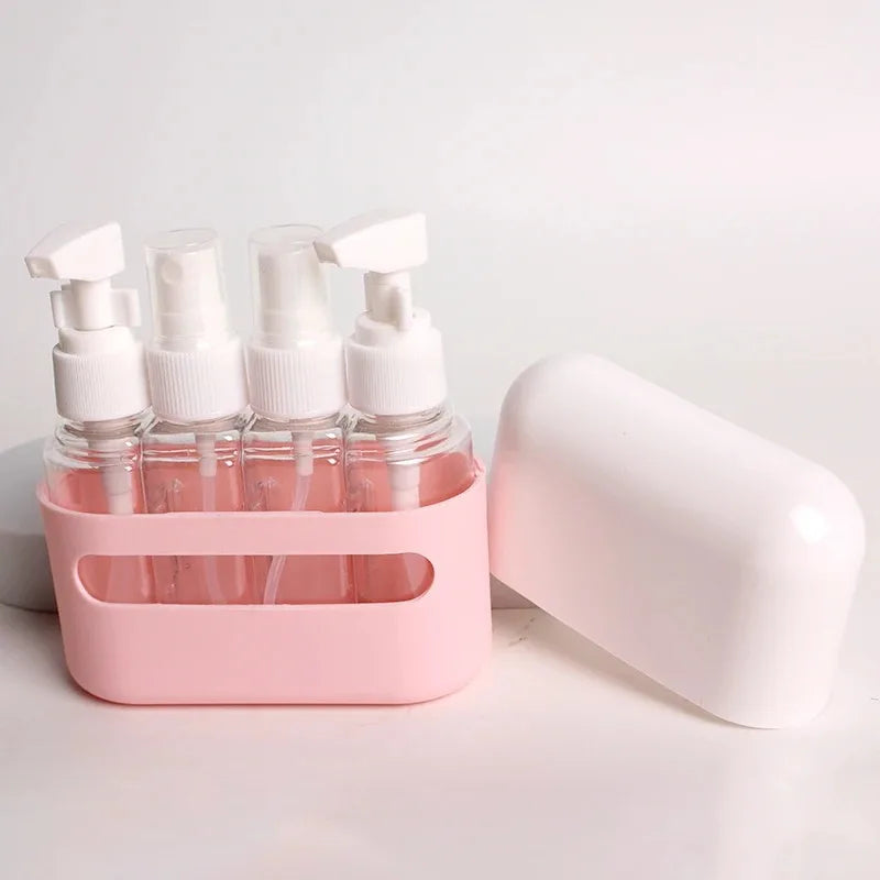 4 In 1 50ml Travel Bottle Set Combination Shampoo Shower Gel Hand Wash Lotion Spray Empty Bottle Travel Kit Accessories