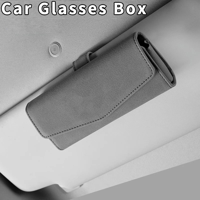 Car Glasses Box Portable Car Sunglasses Holder In The Car Driving Glasses Card Holder Eyeglass Case Sun Visor Car Lenses Holder