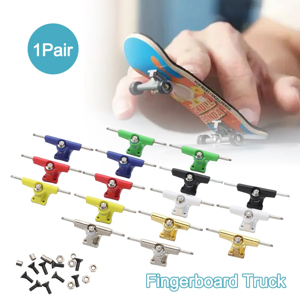 1Pair New with Nuts Fingerboard Truck Toy Hobby Collectors Truck Bolts Bearing Deck Brackets 32mm Model Finger Skateboard Parts