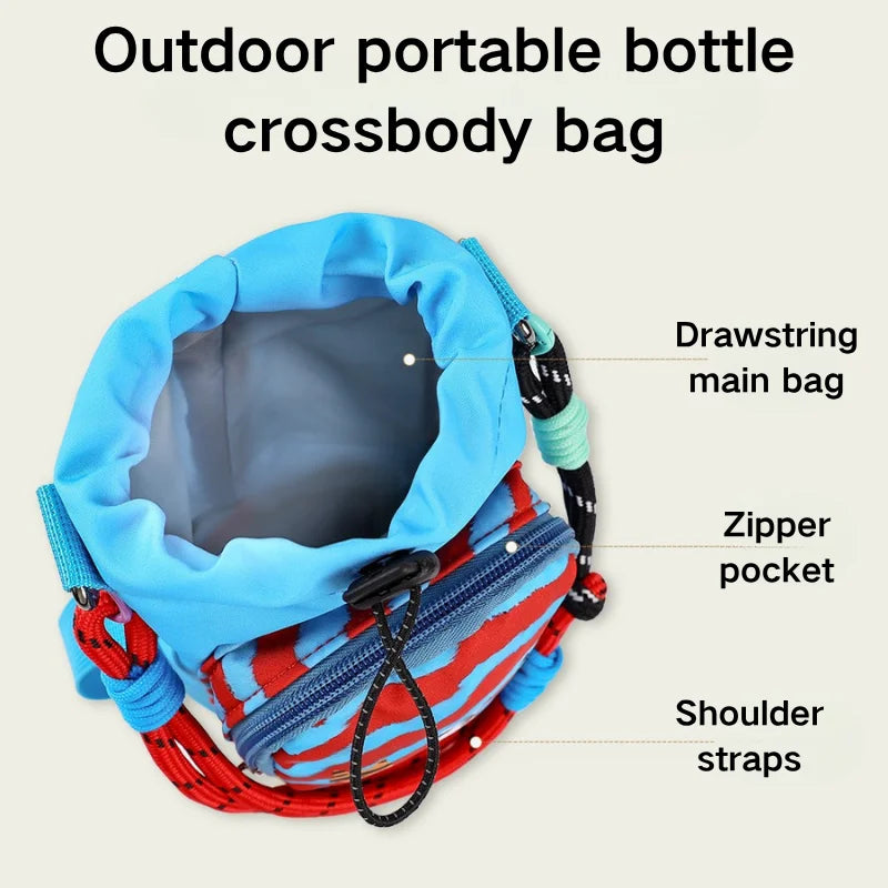 2026 New Illustrator-Designed Dopamine Lightweight Water Bottle Bag Crossbody Bag Outdoor Phone Casual Bag