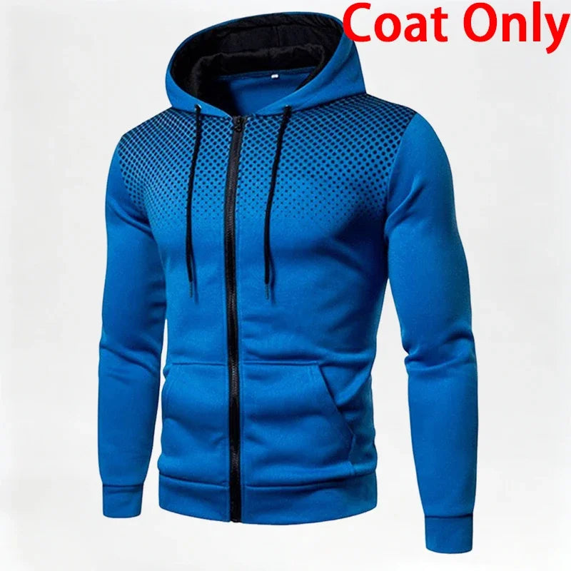 Men's Set/Coat/Pants 2026 Fashion Tracksuit Zipper Hooded Coat & Sweatpants Autumn Winter Daily Casual Sports Jogging Sportswear