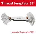 55/60 Degree Imperial Metric Thread Plug Gauge Thread Gear Tooth Gauge Measuring Centre 20PCS