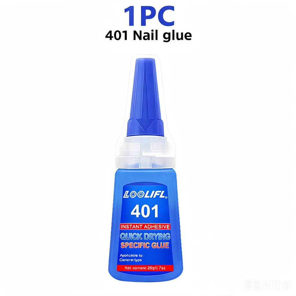 5PCS 401 Instant Nail Glue 20g - Quick Drying Super Adhesive for False Nails & Nail Tips