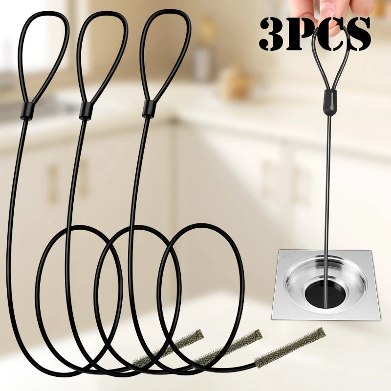 Drain Snakes for Unclogging Sink Made of Anti-Break Steel for Cleaning Shower Drain Bathroom Blockages and Kitchen Sink Cleaning