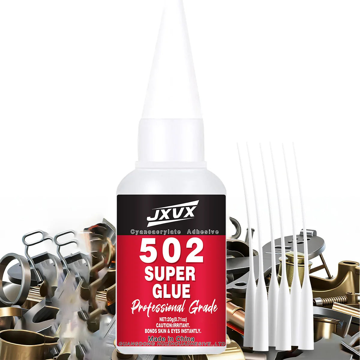 JXVX Super Metal Instant Adhesive 502,Waterproof Cyanoacrylate Glue 20g,5Sec Super Glue Strong Bond For Metal,Jewelry,Glass,Wood