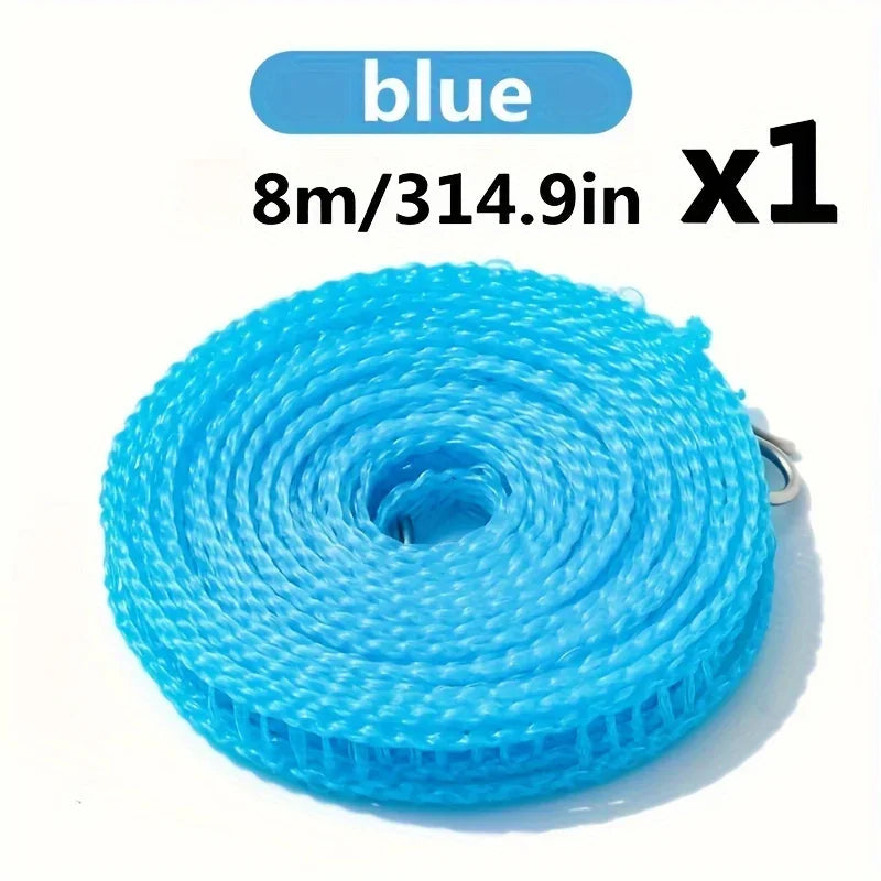 1PC 314.9in Portable Clothesline for Fall & Winter - Windproof, No-Drill Outdoor String, Upgraded Anti-Slip Camping Clothesline