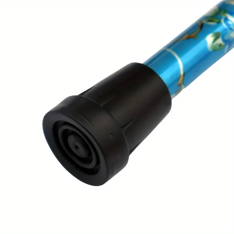 Lightweight & Adjustable Trekking Pole - Foldable Walking Stick/Cane With Rubber Handle for Men & Women