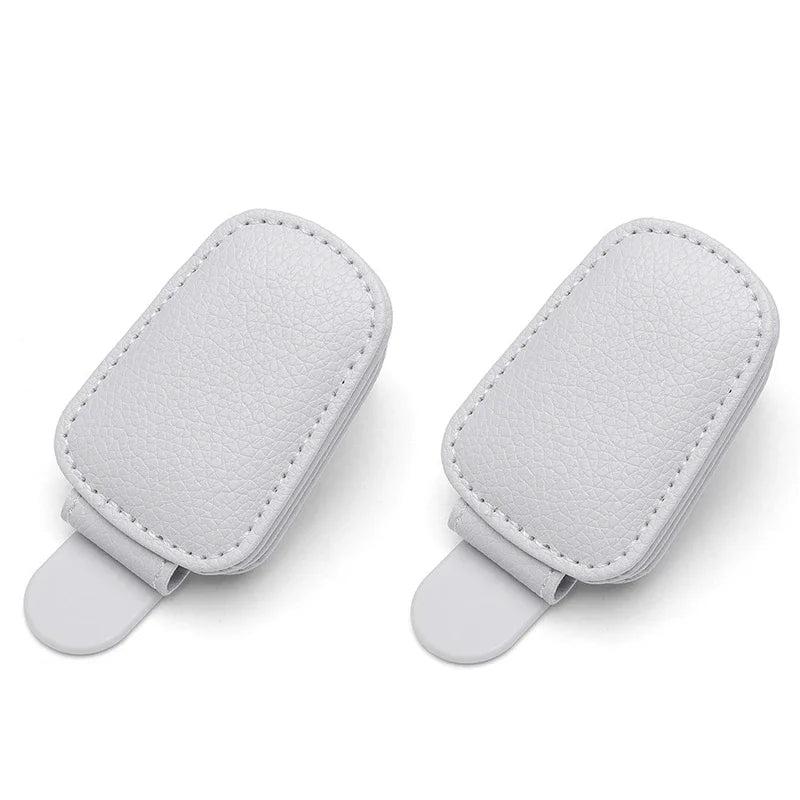 Sunglasses Holder Is Suitable for Car Sun shades Magnetic Leather Sunglasses Clip and Ticket Clip Car Sunshade Accessories