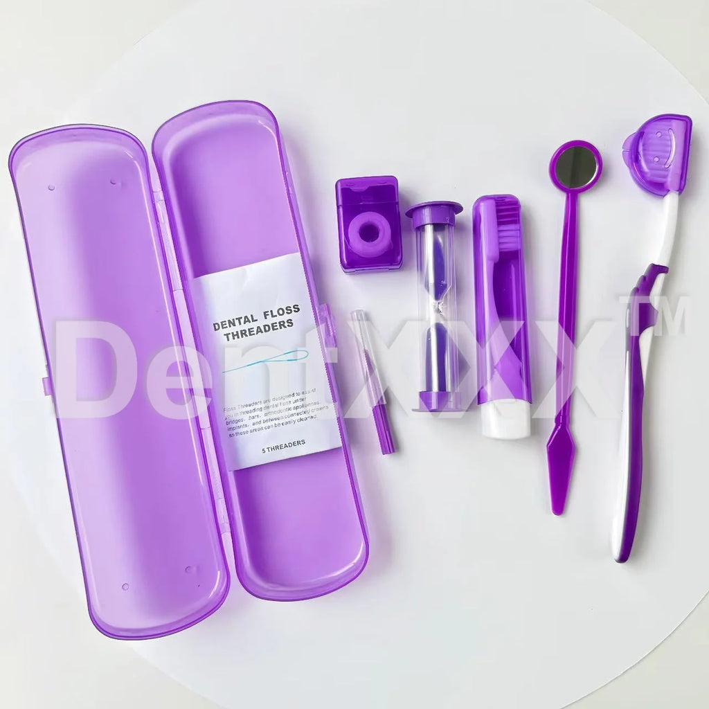 7Pcs Travel Oral Hygiene Care Set Portable Cleaning Kit R for Travel Business Trip