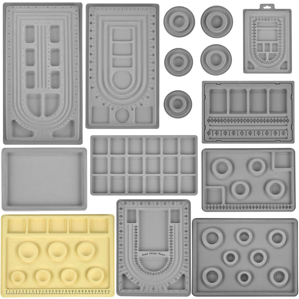 Flocked Bead Board Bracelet Necklace Beading Organizer DIY Jewelry Making Tools Accessories WorkBenches Size Measuring Tool Tray
