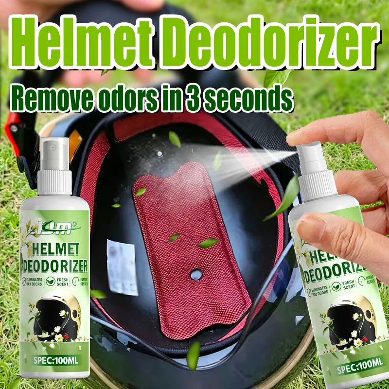 KJM 100ML Fast-Acting Motorcycle Helmet Deodorizing Spray - Inner Liner Sweat & Odor Removal Cleaner for Riding Gear