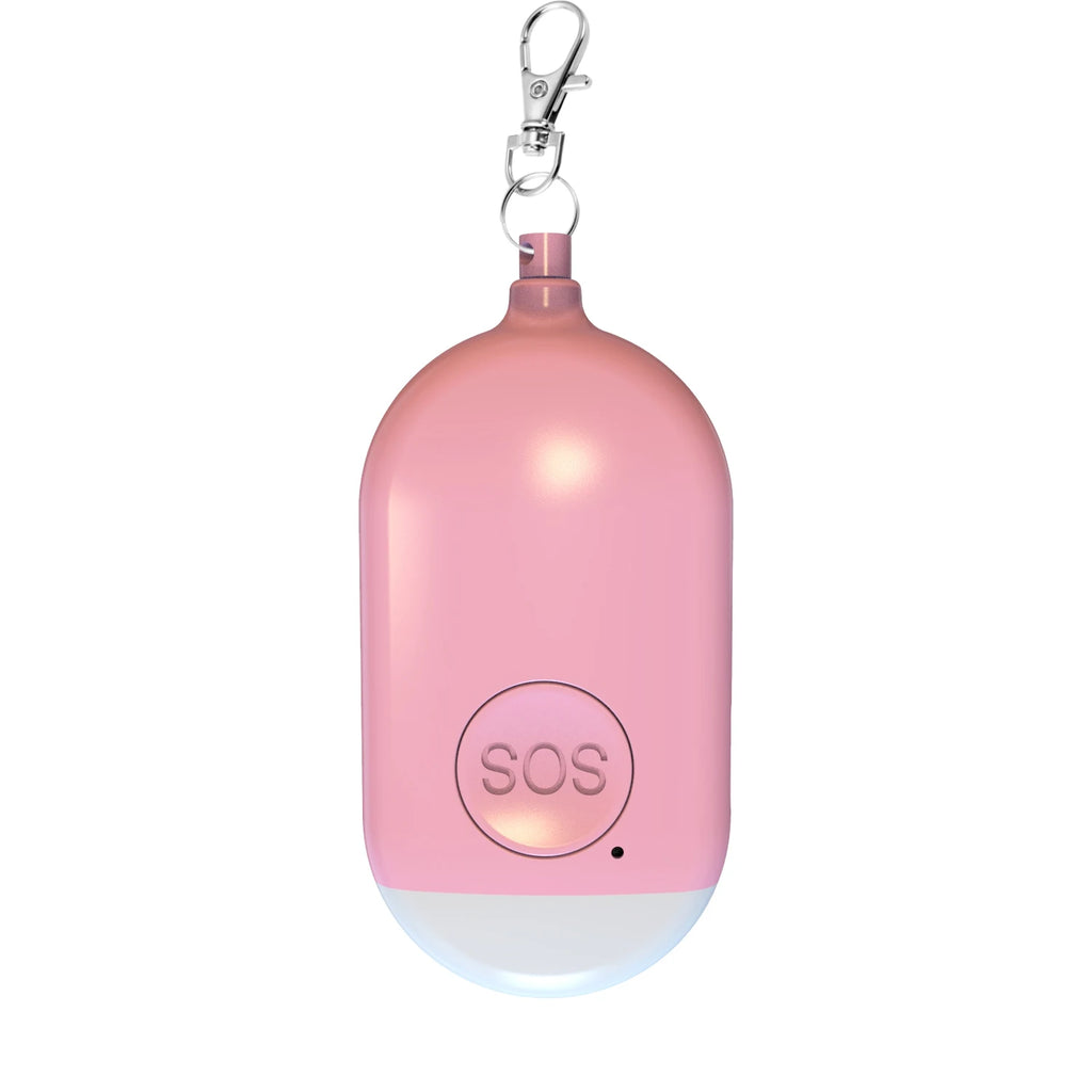 Rechargeable Self Defense Keychain Alarm 130dB Loud Emergency Personal Siren with Flashing Strobe Light SOS Safety Alert Device