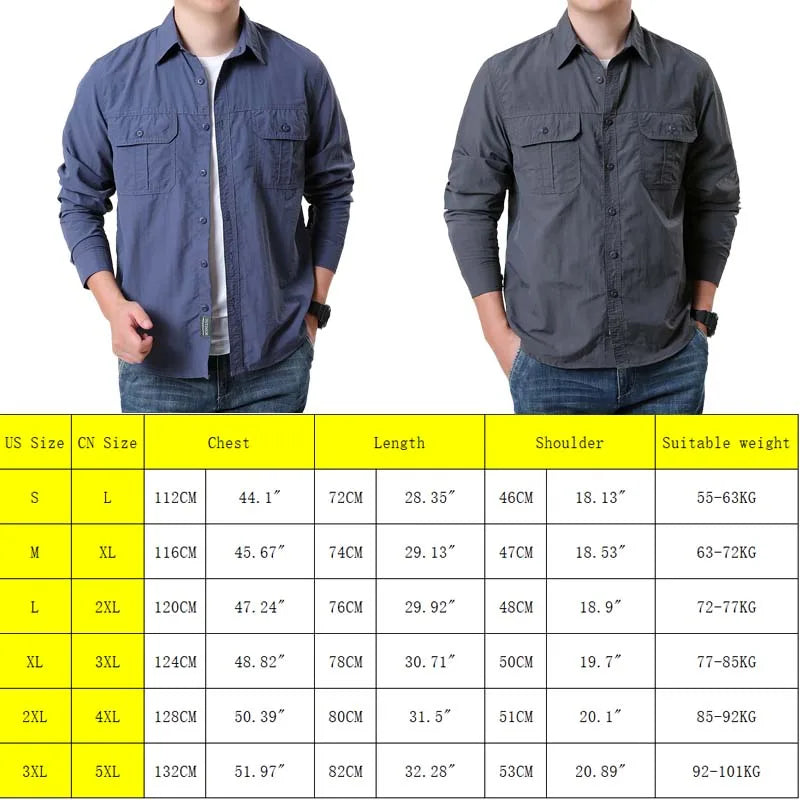 New UPF 50+ Sun Protection Fishing Shirts Back Mesh Men's Quick Dry Long Sleeve Hiking Shirts Mesh Breathable Work Cargo Shirts