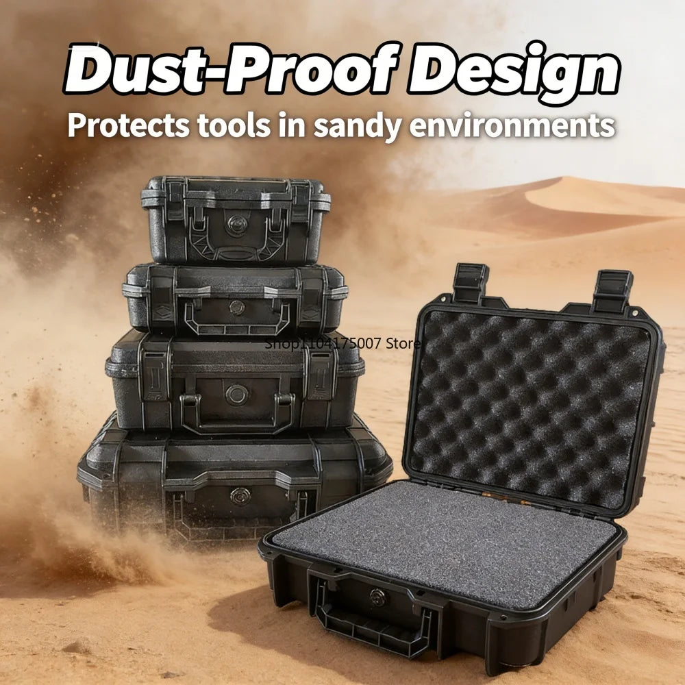 Waterproof Hard Carry Case Bag Toolbox With Pre-cut Sponge Storage Box Safety Protector Organizer Hardware Box Impact Resistant