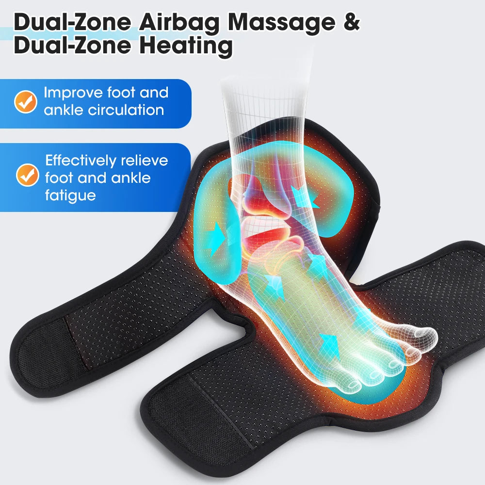 Wireless Air Pressure Ankle Massager Electric Heating Vibration Massage Airbag Compression Foot Ankle Muscle Relaxation Care