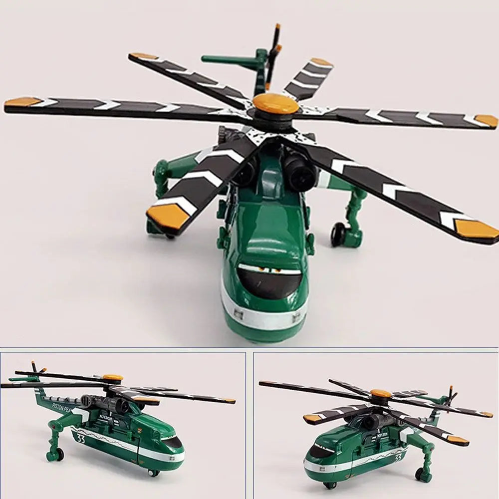 Cute Alloy Pixar Planes Toys Lifelike Cartoon Aircraft mobilization Toys Helicopter Model Toy