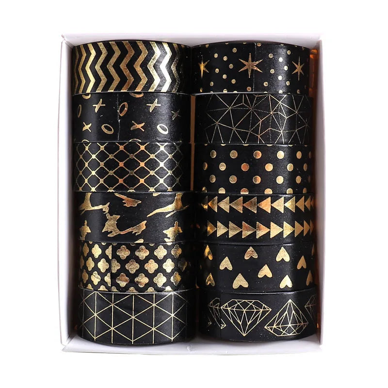 12Pcs/Set Japanese Style Washi Tapes Masking Tape Washi Stickers Scrapbooking Adhesive DIY Decorative Stationery School Supplies