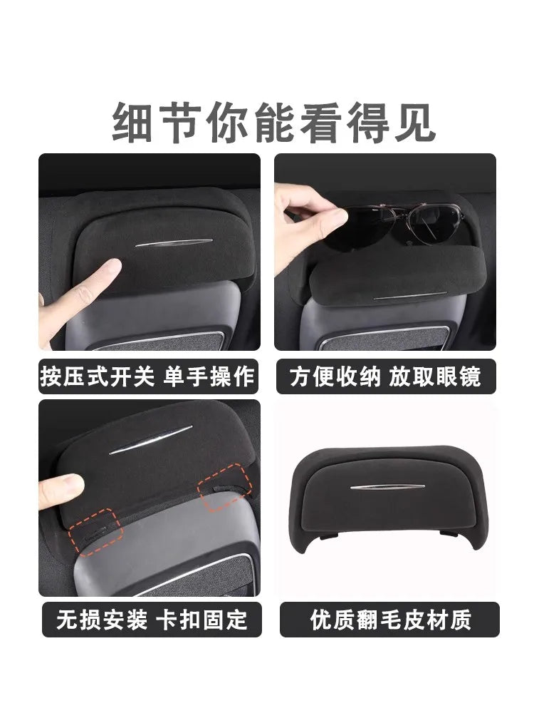 Car Glasses Box For Xpeng G6 2023 2024 2025 Premium Suede Glasses Case Storage Box Sunglasses Holder Car Accessory