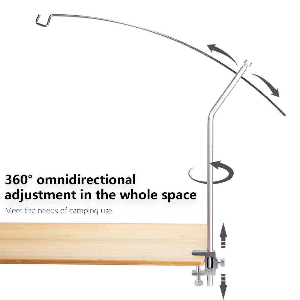 TARKA Detachable Lantern Stand Adjustable Ultralight Light Tabletop Outdoor Portable Light Holder Camping Table Lamp Rack Access
