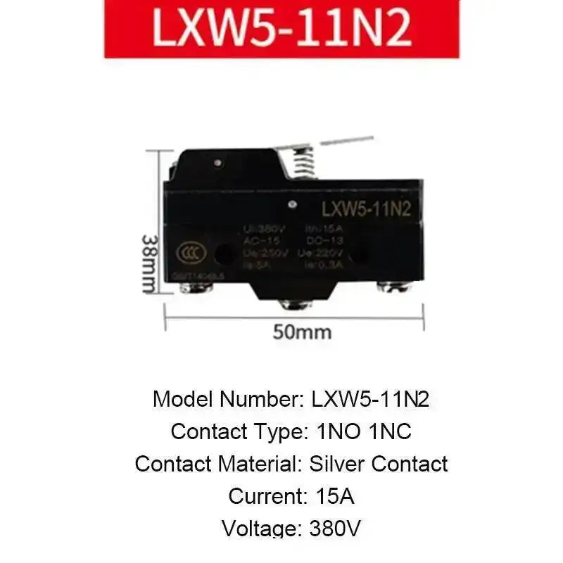 5pcs Micro Limit Switch Small Limiter Travel Switches LXW5-11G1/G2/Q1/M3 Screw Foot 1NO 1NC Silver Contact