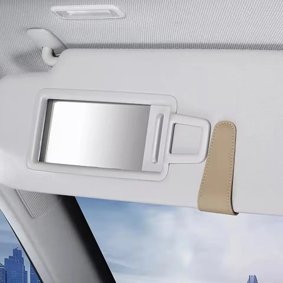 Universal Car Auto Sun Visor Eyeglass Hanger Clip Leather Glasses Holder Magnetic Multi-Function Automobile Accessories Storage