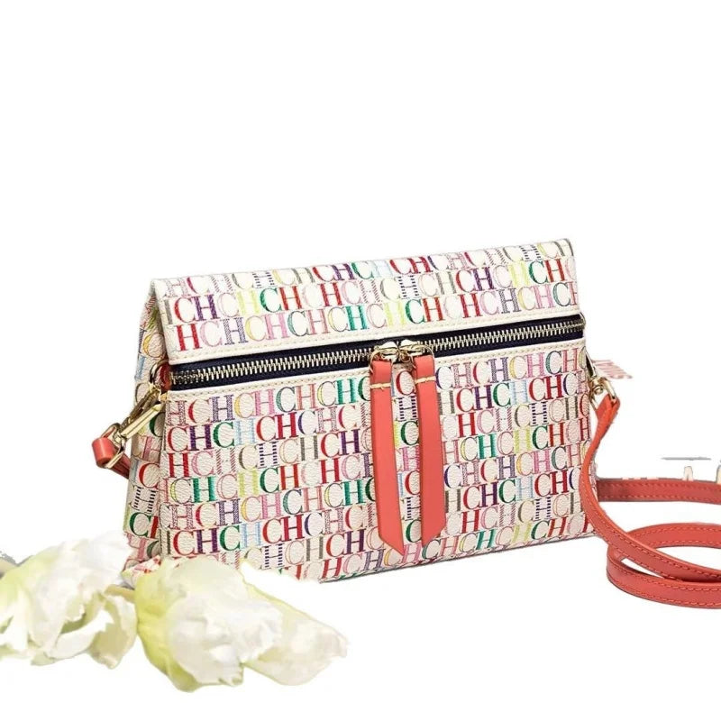 CHCH Fashionable Floral Letter Print Crossbody Bag Women's Classic Small Niche Design Envelope Bag PU Material bolsos mujer
