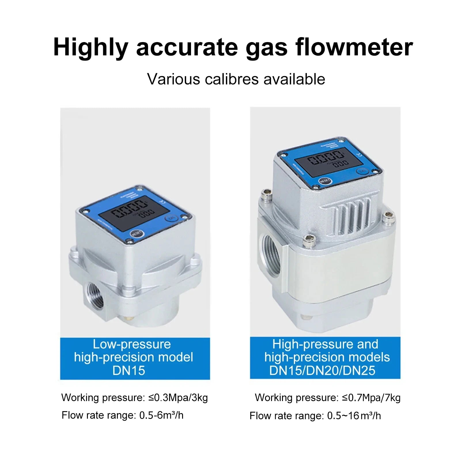 High Precision Gas Flow Meter Digital LCD Display Roots Flowmeter for Liquefied Natural Gas Oxygen Industry-Grade DN15/20/25