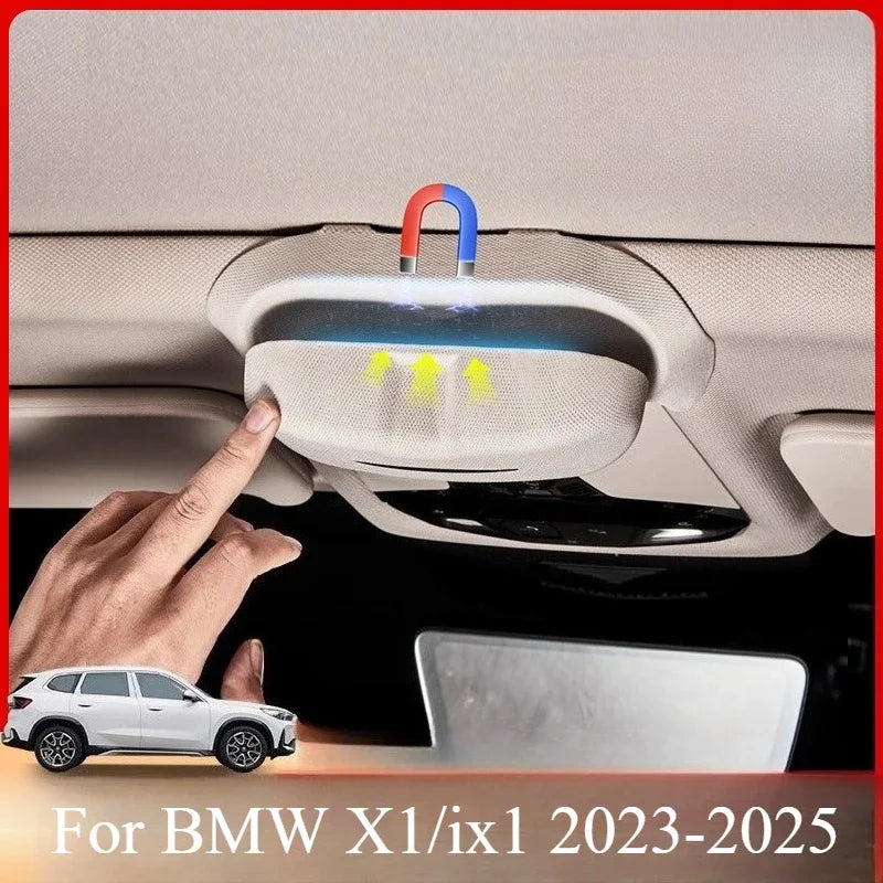 For BMW X1/ix1 2023-2025 Car Glasses Case Sun Visor Storage Box Sunglasses Clip Car Products Car Interior Storage Accessories