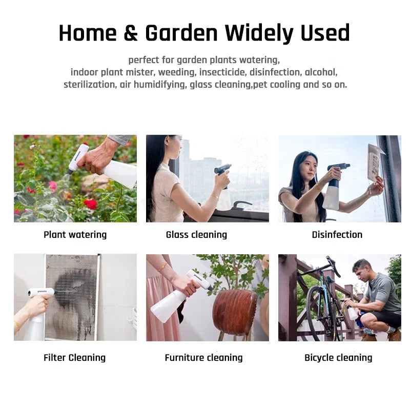 Greenworks Rechargeable Electric Spray Bottle Battery Powered Automatic Plant Mister Indoor Watering Can for Home Garden