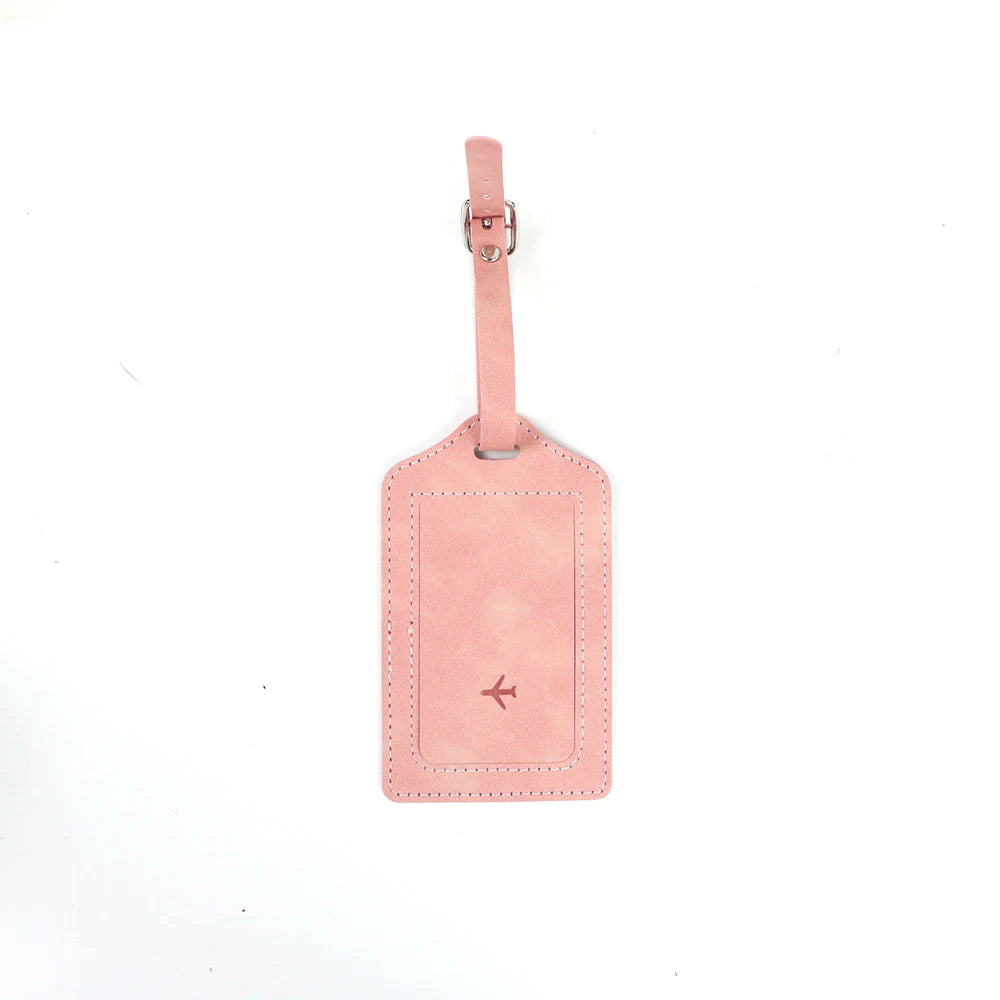 Customized Name PU Leather Name Tag Travel Anti-Loss Accessory Luggage Tag Leather Luggage Boarding Pass