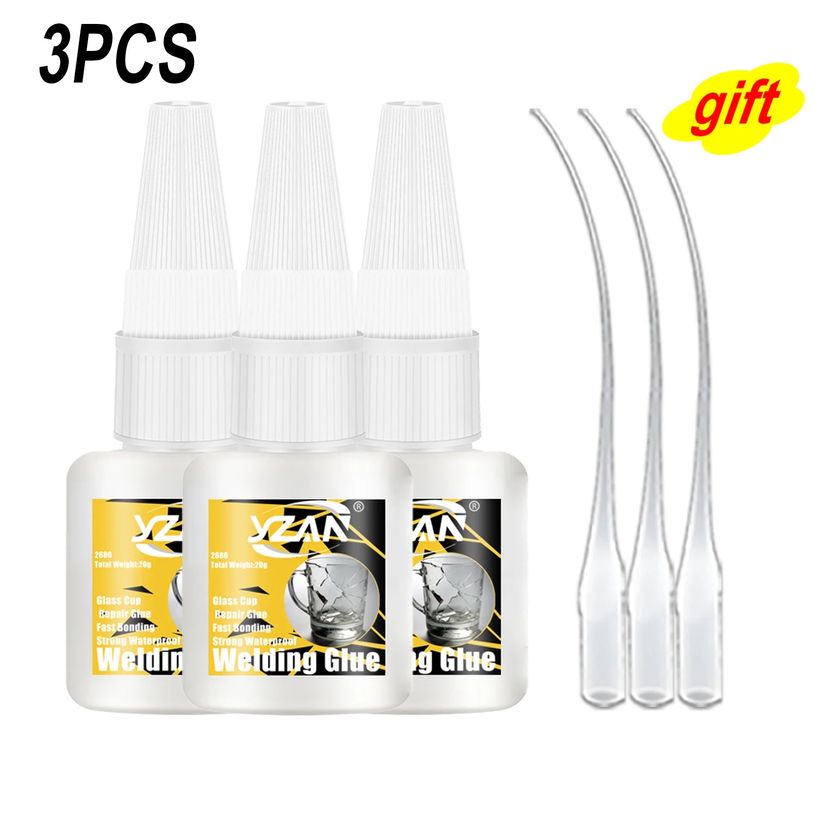 Glass Glue Clear Waterproof Strong Crack Repair Adhesive for Drinking Cup Wine Glass Mug Vase Glassware DIY Glass Craft Ornament