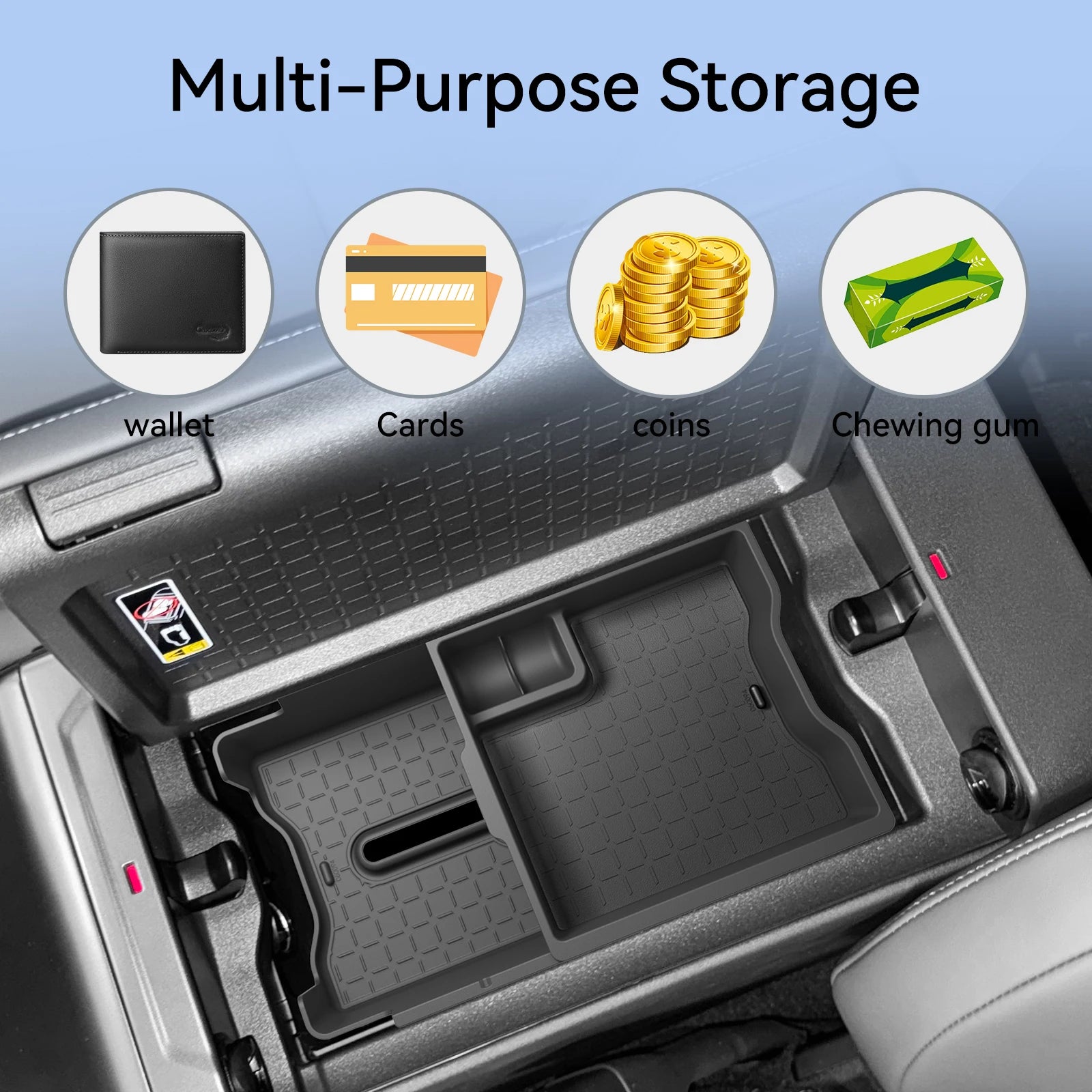 Smabee for Toyota RAV4 2026 Car Center Console Armrest Double-layer Tray Organizer Armrest Storage Box Insert Accessories