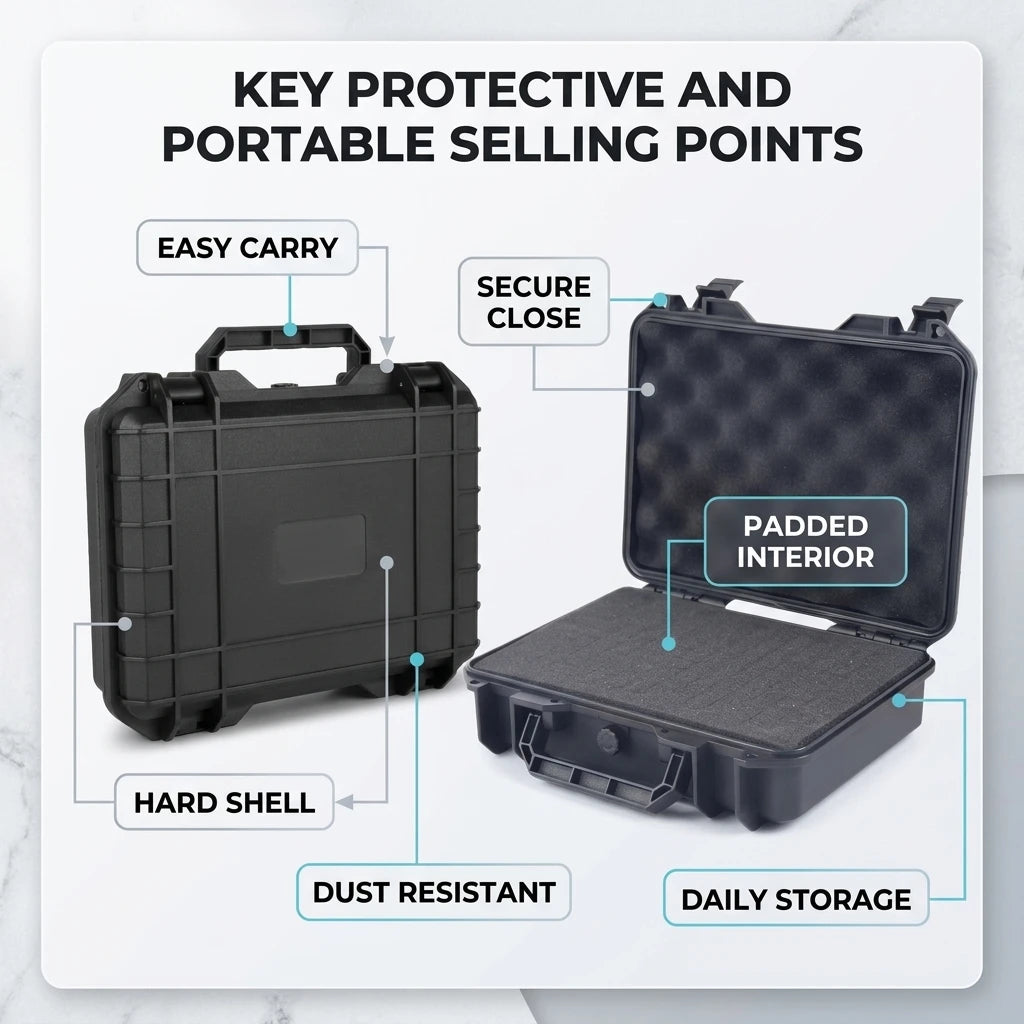 Waterproof Safety Protection Box Lnstrument And Equipment Storage Box Shockproof Plastic Portable Moisture-Proof Sealed Box.