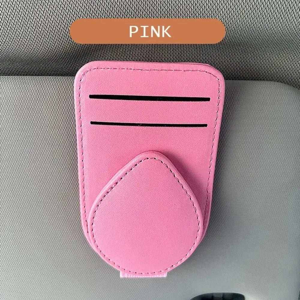 Car Sun Visor Glasses Holder - Multifunctional Sunglasses Clip, Card Ticket Organizer & Pen Case for Women