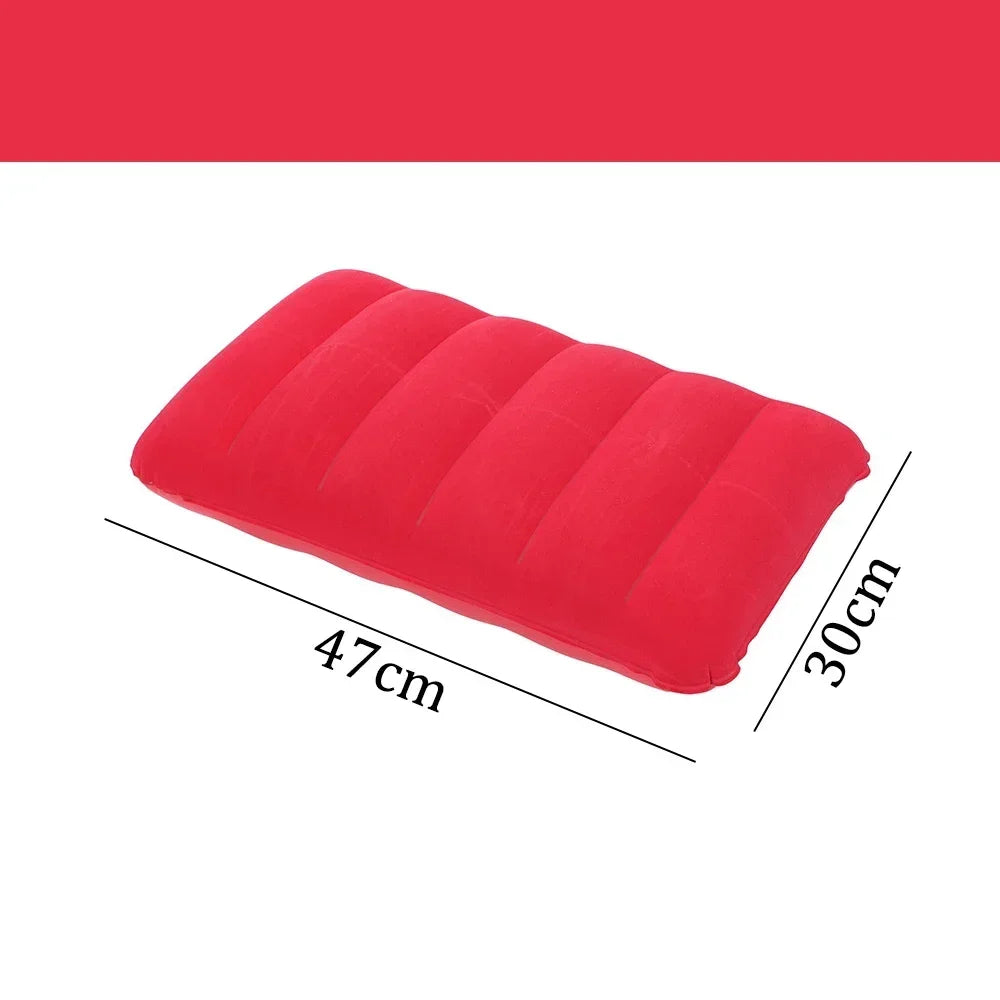 PVC Flocked Inflatable Square Pillow Multi-Purpose Nap Pillow for Outdoor Camping Lumbar Support Backrest Air Cushion for Travel