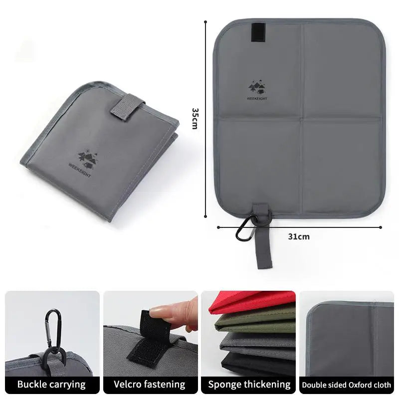 Foldable Waterproof Beach Cushion 600D Oxford Cloth Lightweight Outdoor Sitting Pad for Camping Hiking Picnic Travel