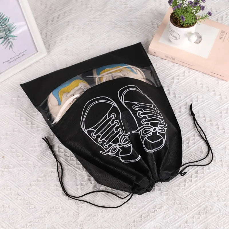 10/5pcs Shoes Storage Bags Closet Organizer Non-woven Travel Portable Bag Waterproof Pocket Clothing Classified Hanging Bag 2025
