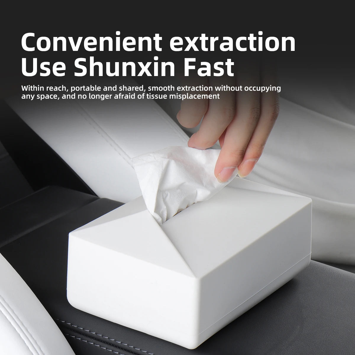 LUCKEASY Car Tissue Box For Tesla Model Y 3 X S Seat Back Hanging Silicone Tissue Holder Box With Fix Strap Interior Accessories
