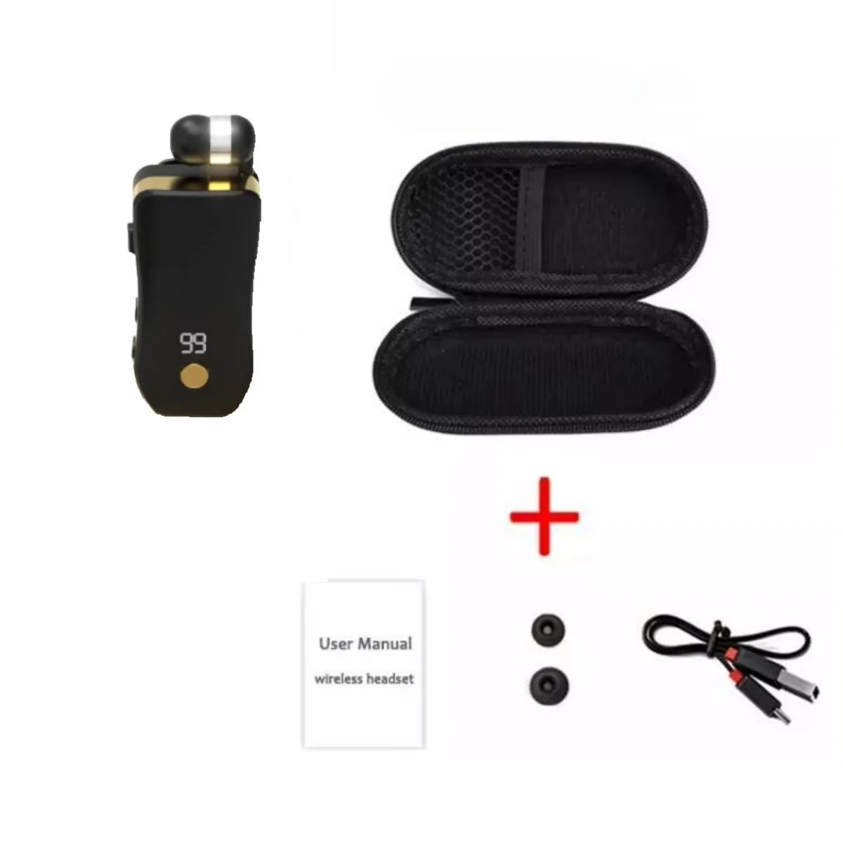 X100 pk K55 lavalier business Bluetooth 5.3 earphones with 20 hours of talk/music time, retractable cable neck clip Bluetooth