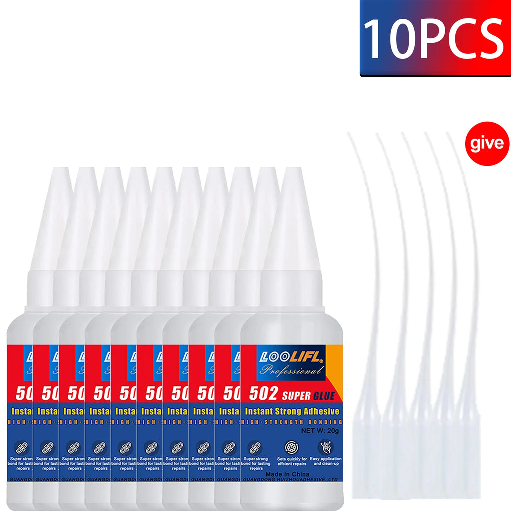 LOOLIFL 1-10 PCS Super glue 502 High Strength Quick-drying Cyanoacrylate Adhesive for leather, rubber, wood, Metal Liquid glue