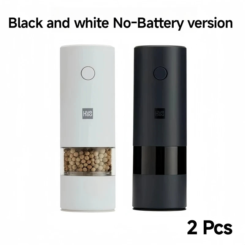 XIAOMIYOUPIN Huohou Electric Grinder Automatic Mill Pepper And Salt  LED Light 5 Modes Peper Spice Grain Pulverizer For Cooking